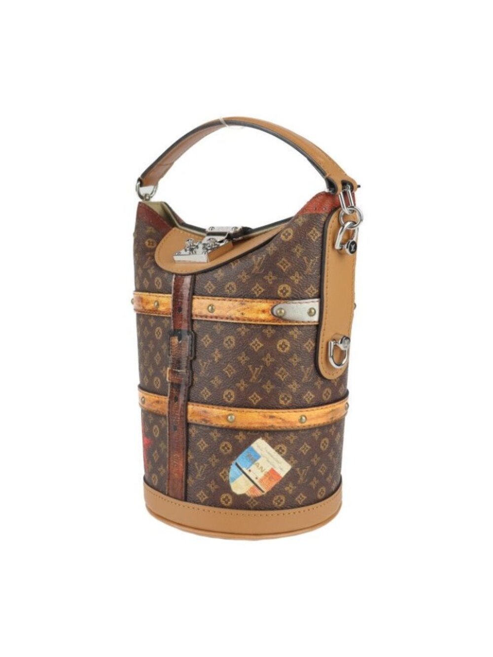 Louis Vuitton Duffle Bag Handbag Transformed Monogram Brown Silver - Picture 2 of 10